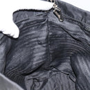 PRADA Tote Bag Nylon Leather Black Silver Auth 160271-20