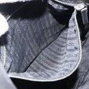 PRADA Tote Bag Nylon Leather Black Silver Auth 160271-22