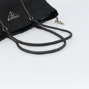 PRADA Tote Bag Nylon Leather Black Silver Auth 160271-7