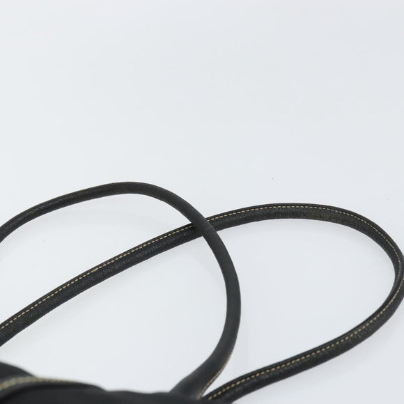 PRADA Tote Bag Nylon Leather Black Silver Auth 160271