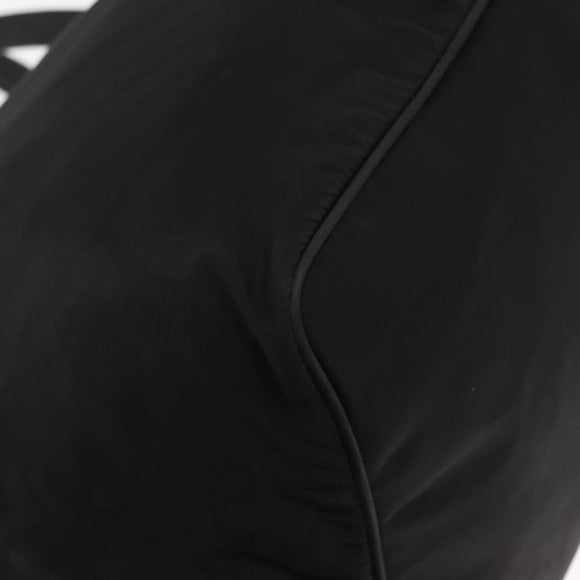 PRADA Tote Bag Nylon Black Silver Auth 160272