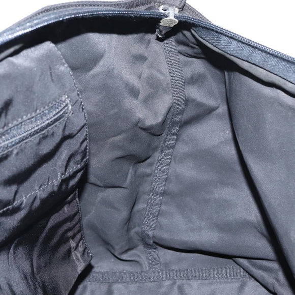 PRADA Tote Bag Nylon Black Silver Auth 160272