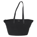 PRADA Tote Bag Nylon Black Silver Auth 160272-2