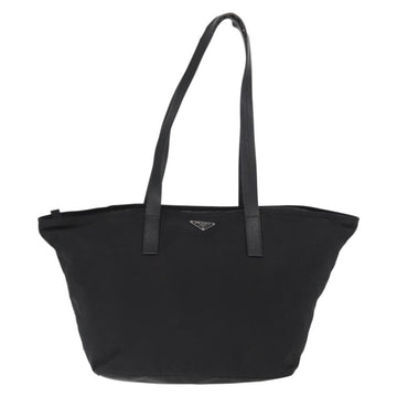 PRADA Tote Bag Nylon Black Silver Auth 160272 - 0