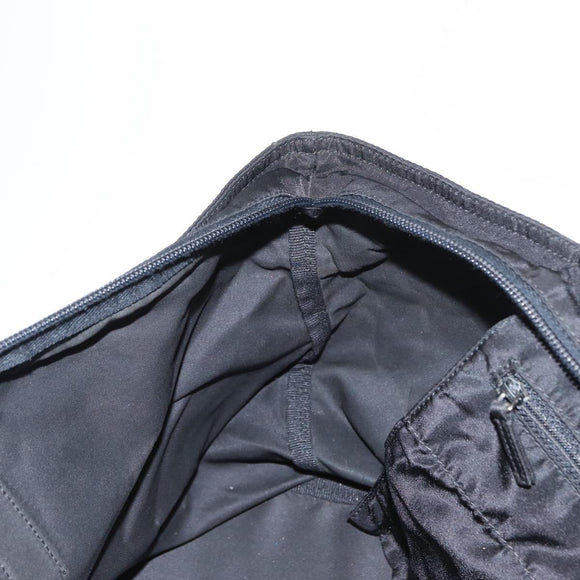 PRADA Tote Bag Nylon Black Silver Auth 160272