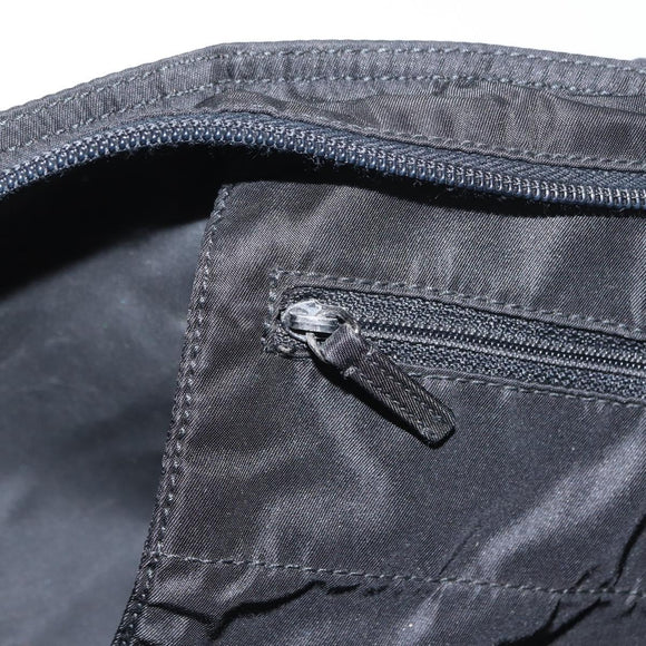 PRADA Tote Bag Nylon Black Silver Auth 160272