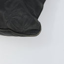 LOEWE Anagram Hand Bag Leather Black Gold Auth 160275-9