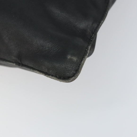 LOEWE Anagram Hand Bag Leather Black Gold Auth 160275