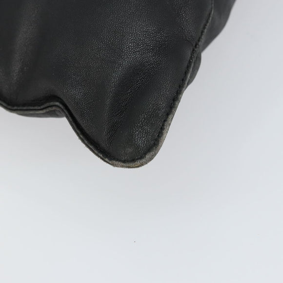 LOEWE Anagram Hand Bag Leather Black Gold Auth 160275