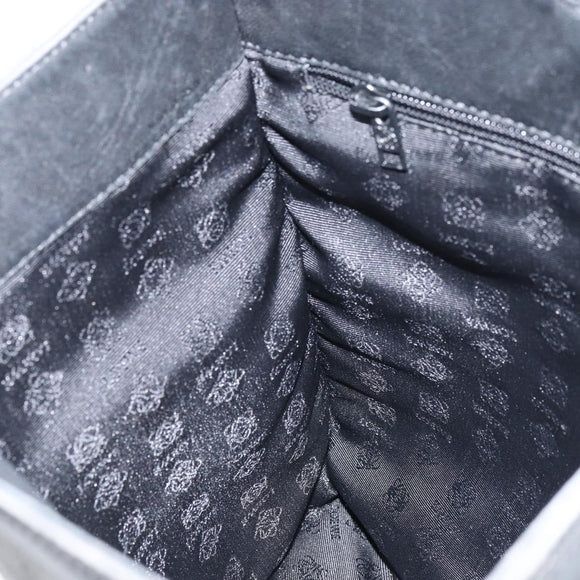 LOEWE Anagram Hand Bag Leather Black Gold Auth 160275