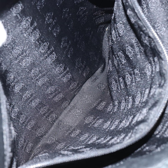 LOEWE Anagram Hand Bag Leather Black Gold Auth 160275