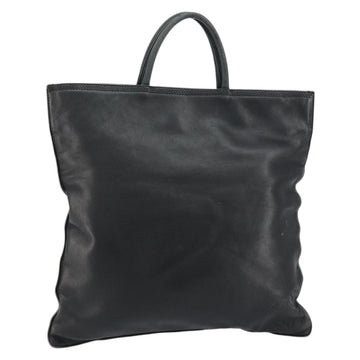 LOEWE Anagram Hand Bag Leather Black Gold Auth 160275