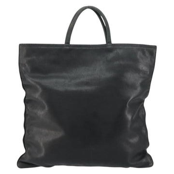 LOEWE Anagram Hand Bag Leather Black Gold Auth 160275 - 0