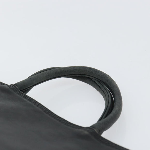 LOEWE Anagram Hand Bag Leather Black Gold Auth 160275