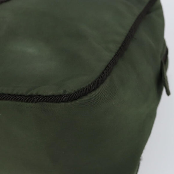 PRADA Hand Bag Nylon Green Auth 160276