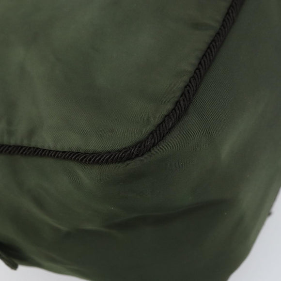 PRADA Hand Bag Nylon Green Auth 160276