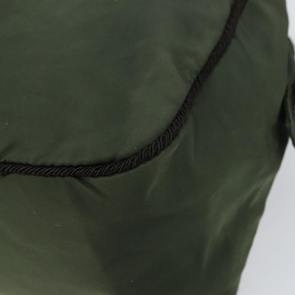 PRADA Hand Bag Nylon Green Auth 160276