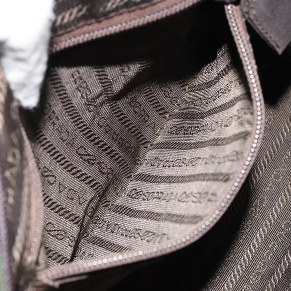 PRADA Hand Bag Nylon Green Auth 160276