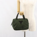 PRADA Hand Bag Nylon Green Auth 160276-22