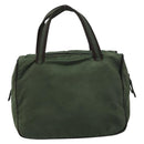PRADA Hand Bag Nylon Green Auth 160276-3