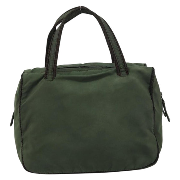 PRADA Hand Bag Nylon Green Auth 160276