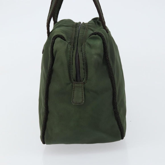 PRADA Hand Bag Nylon Green Auth 160276