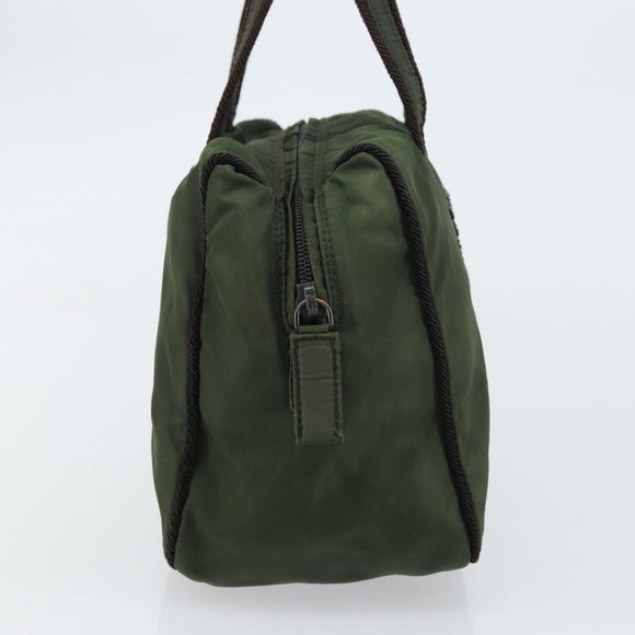 PRADA Hand Bag Nylon Green Auth 160276