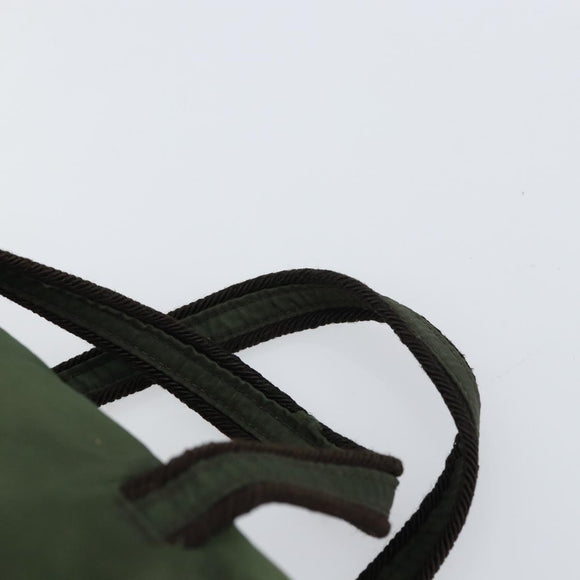 PRADA Hand Bag Nylon Green Auth 160276