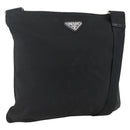 PRADA Shoulder Bag Nylon Black Silver Auth 160278-1