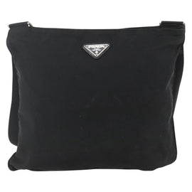 PRADA Shoulder Bag Nylon Black Silver Auth 160278 - 0