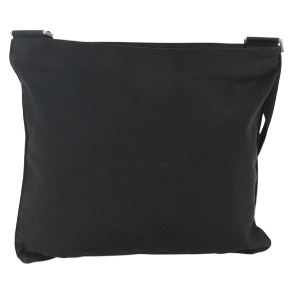 PRADA Shoulder Bag Nylon Black Silver Auth 160278