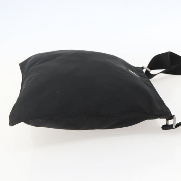 PRADA Shoulder Bag Nylon Black Silver Auth 160278