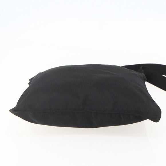 PRADA Shoulder Bag Nylon Black Silver Auth 160278