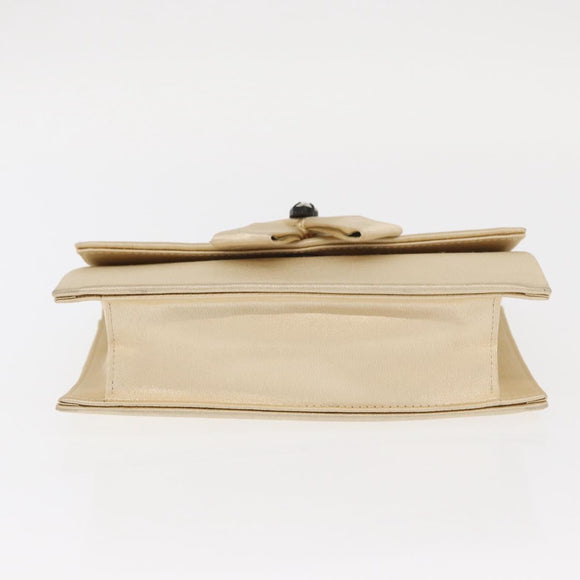 SAINT LAURENT Clutch Bag Satin Beige Auth 160279