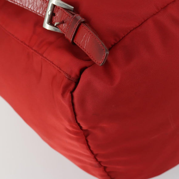 PRADA Backpack Nylon Red Silver Auth 160280