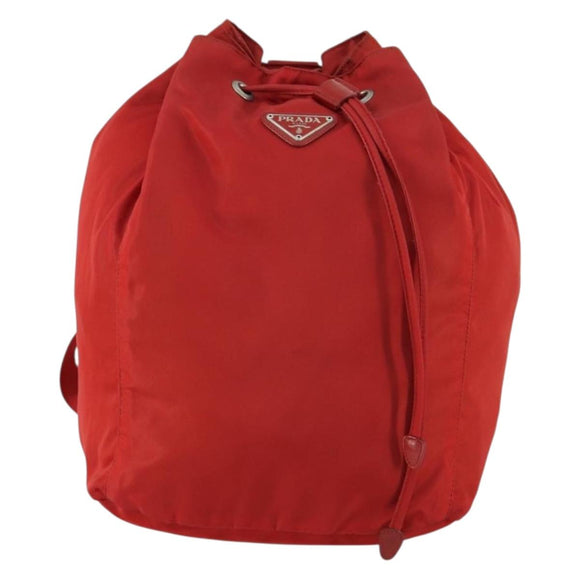 PRADA Backpack Nylon Red Silver Auth 160280