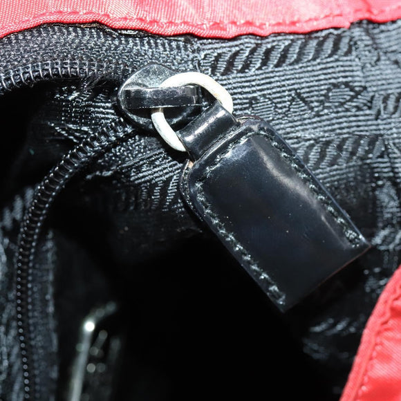 PRADA Backpack Nylon Red Silver Auth 160280