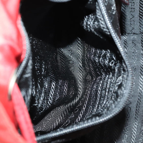 PRADA Backpack Nylon Red Silver Auth 160280