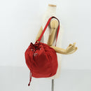 PRADA Backpack Nylon Red Silver Auth 160280-23