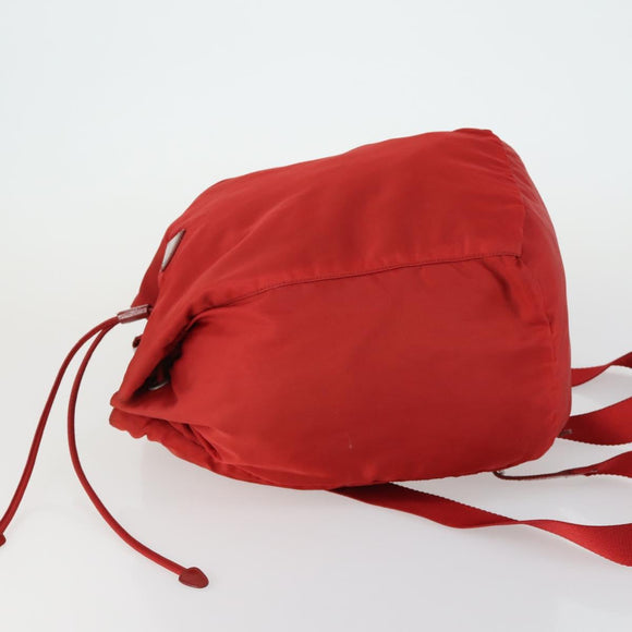 PRADA Backpack Nylon Red Silver Auth 160280