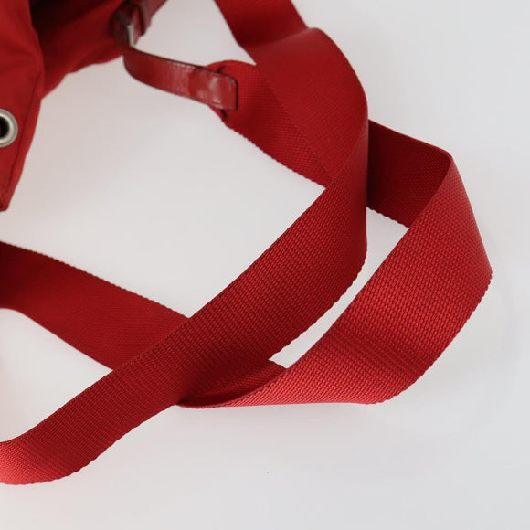 PRADA Backpack Nylon Red Silver Auth 160280