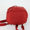 PRADA Backpack Nylon Red Silver Auth 160280-5