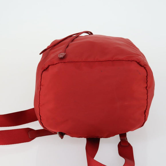 PRADA Backpack Nylon Red Silver Auth 160280