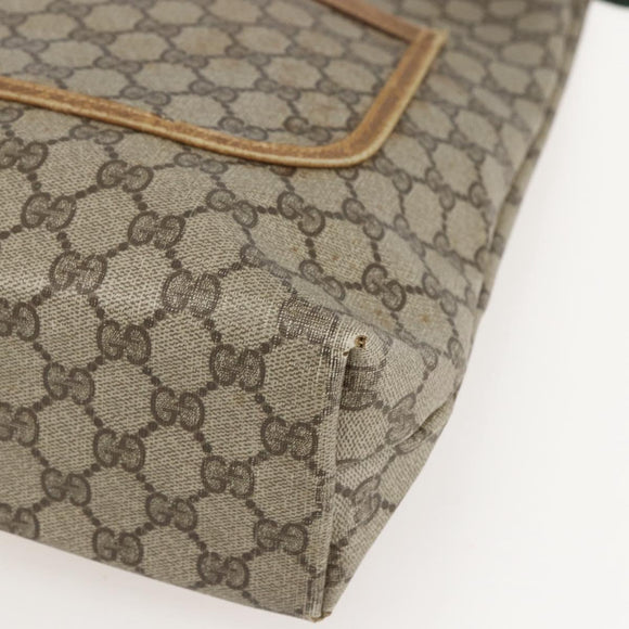 GUCCI GG Supreme Web Sherry Line Tote Bag PVC Beige 40 02 003 Auth 160283
