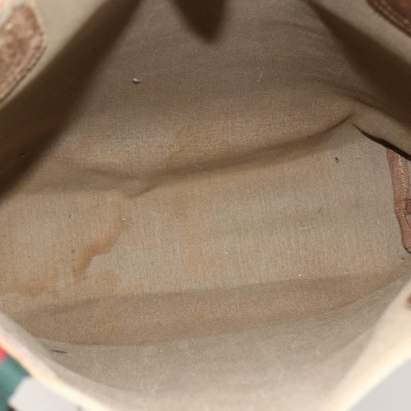 GUCCI GG Supreme Web Sherry Line Tote Bag PVC Beige 40 02 003 Auth 160283