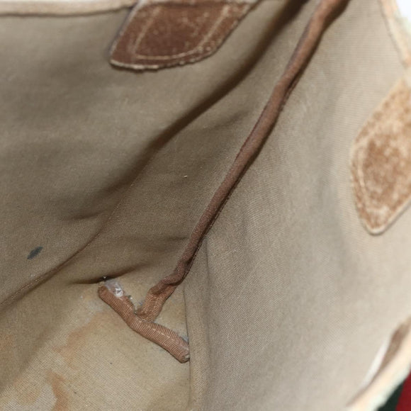 GUCCI GG Supreme Web Sherry Line Tote Bag PVC Beige 40 02 003 Auth 160283