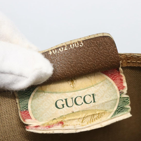 GUCCI GG Supreme Web Sherry Line Tote Bag PVC Beige 40 02 003 Auth 160283