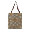 GUCCI GG Supreme Web Sherry Line Tote Bag PVC Beige 40 02 003 Auth 160283-13
