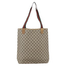 GUCCI GG Supreme Web Sherry Line Tote Bag PVC Beige 40 02 003 Auth 160283-2