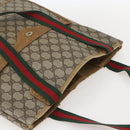 GUCCI GG Supreme Web Sherry Line Tote Bag PVC Beige 40 02 003 Auth 160283-6